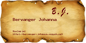 Bervanger Johanna névjegykártya